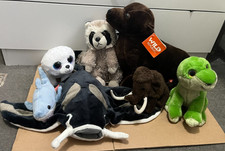 7x Mixed Animals Wild Republic Raccoon Manta Ray Mammoth Sea Lion Soft Toy Plush