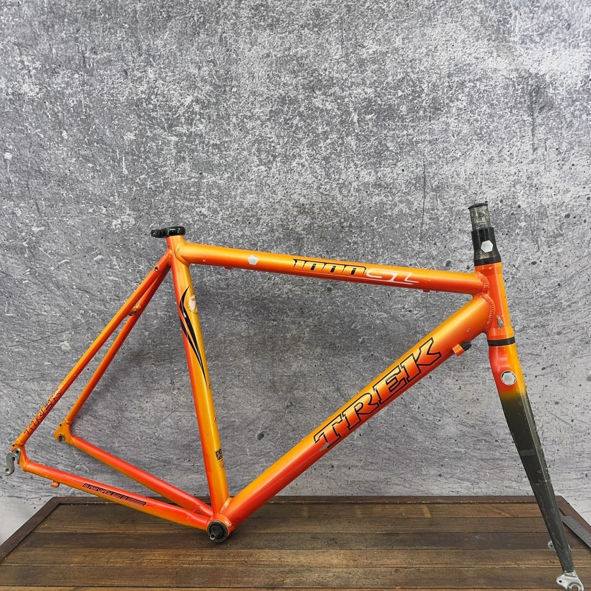 Vintage Trek 1000 SL Road Bike Frame 57cm Orange Alpha Carbon Fork