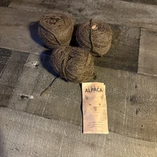 Blue Sky 100% Alpaca Yarn 3 Skeins 008 Brown Sport Weight 50 Gr 110 Yards