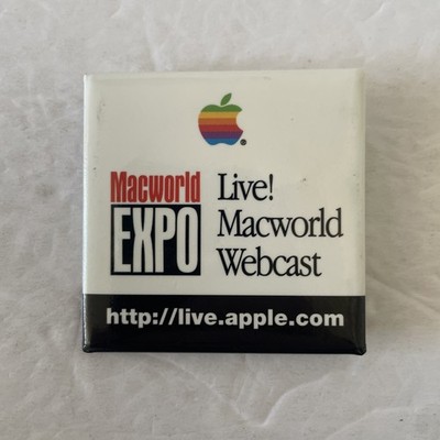 Macworld Expo Live! Macworld Webcast Apple Promo Pin Retro Vintage Computing
