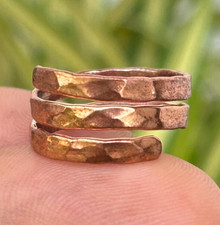 Solid Pure Copper Minimalist Healing Ring, Handmade, Unisex, Oxidized Band