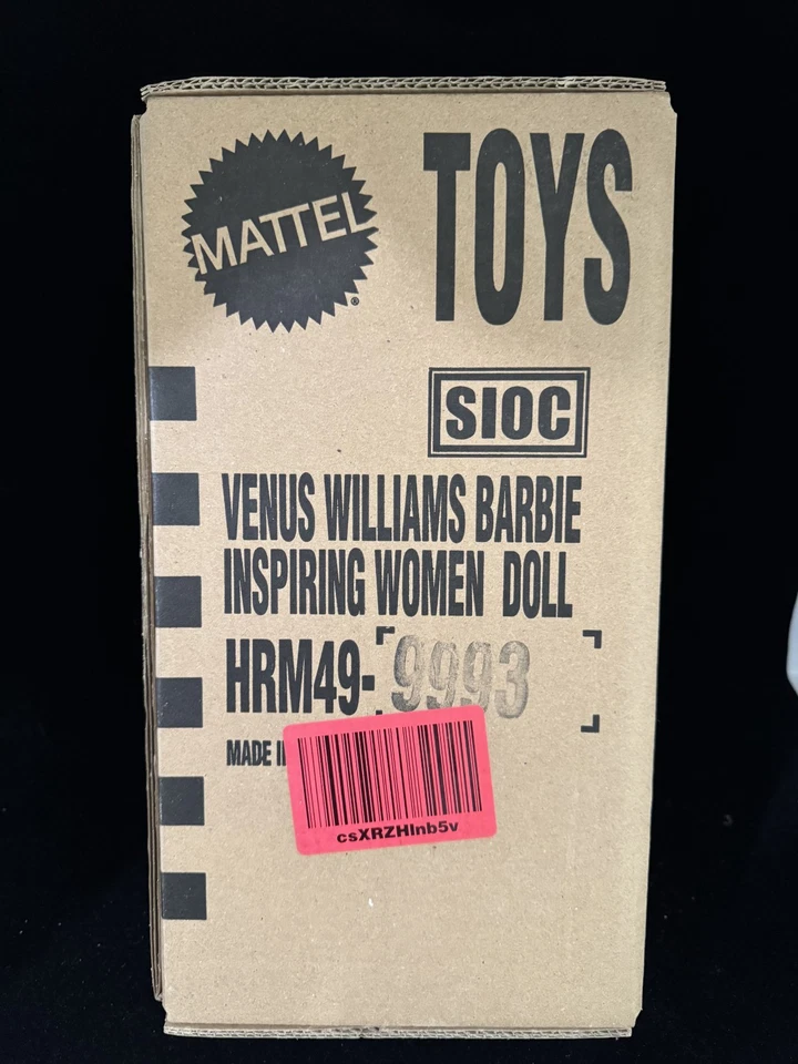 Muñeca Barbie inspiradora para mujer Venus Williams con uniforme de tenis y raqueta Foto 4 de 4