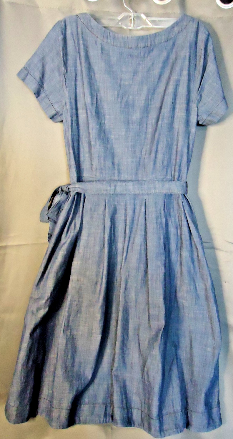 Talbots Chambray Button-Down Belted Short Sleeve … - image 8