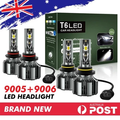 2x 9005(HB3)+9006(HB4) LED Headlight Bulbs Globe Bulb Kit High/Low Beam White - image 1 of 4