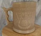 Whataburger Buffalo Nickel Coffee Cup Mug Butterscotch Vintage Milk Glass Mug