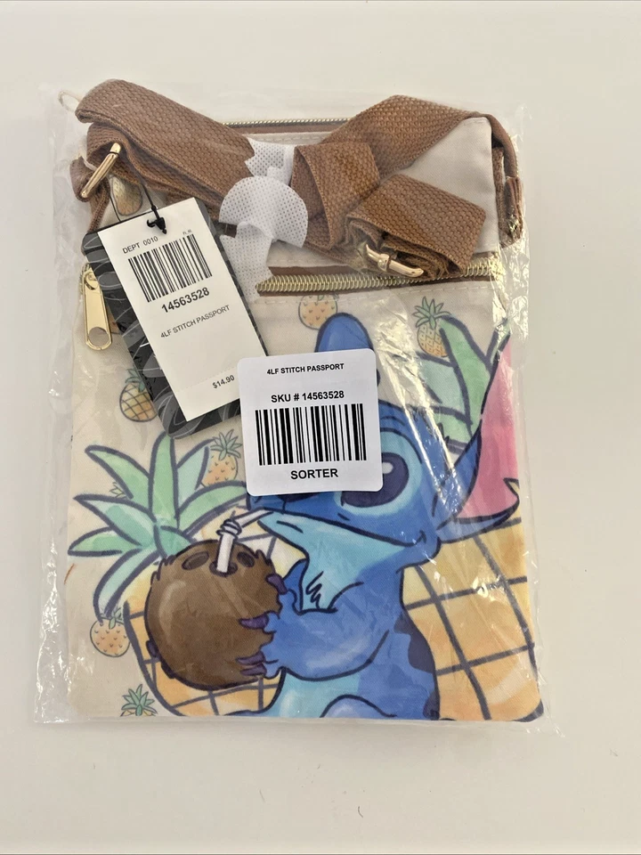 Loungefly Disney STITCH Coconut Pineapple Passport Crossbody Bag - Image 3 of 4
