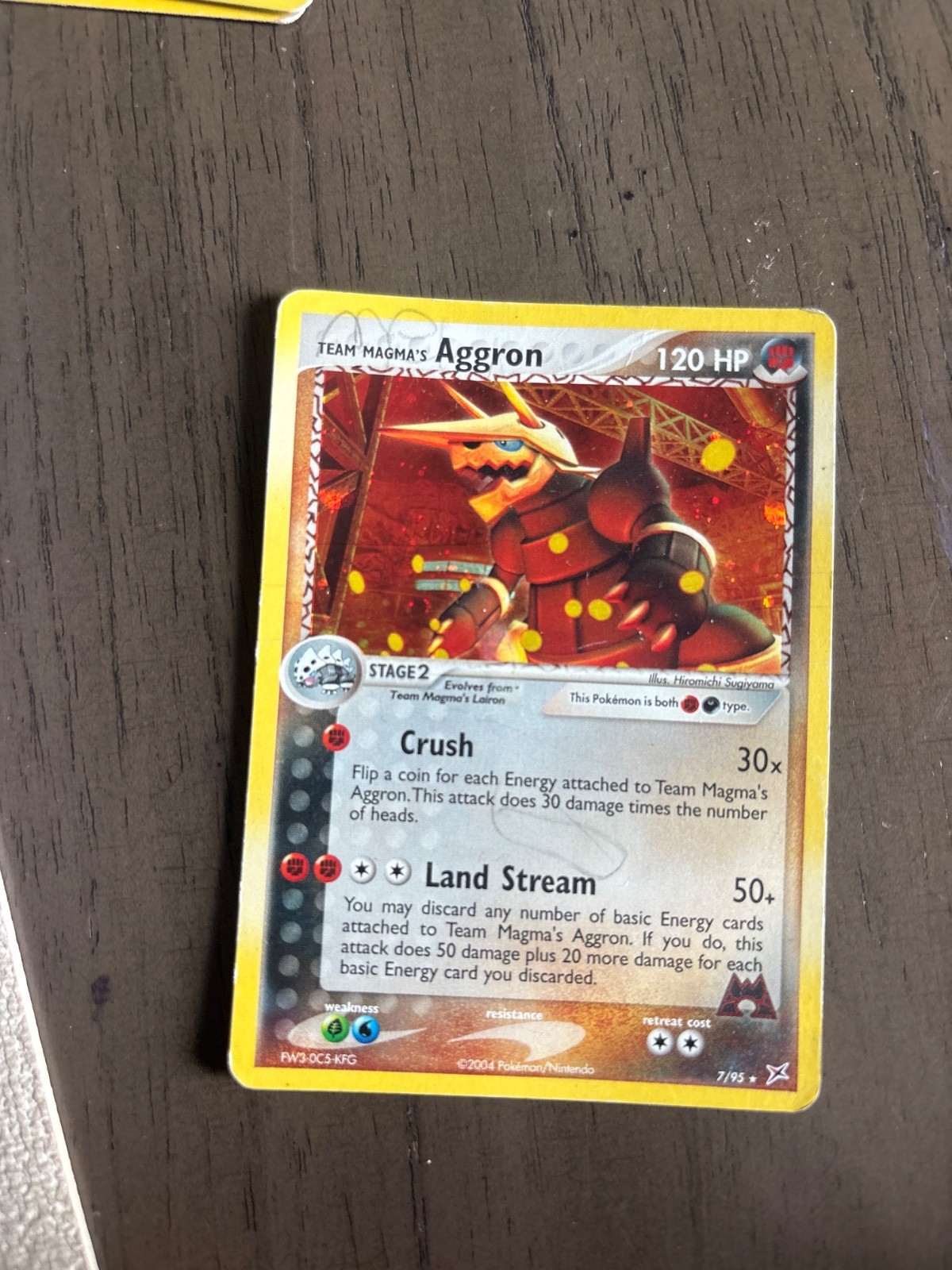 Team Magma's Aggron 7/95 Team Magma vs Team Aqua Holo SWIRL