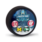 2026 FROZEN FOUR NCAA 4 TEAM LOGO PUCK Denver No Dakota Michigan Wisconsin E0#2L