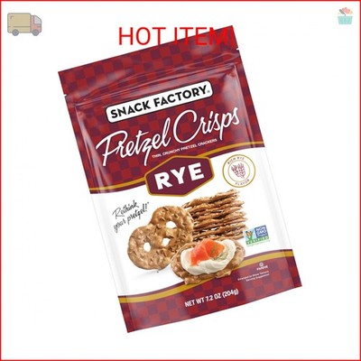 Snack Factory Pretzel Crisps Rye Pretzel Crackers, 7.2 Oz Bag