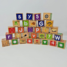 Wooden Blocks Lot of 30 ABC, Animal Etc