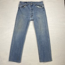 Vintage Levis 501 Jeans Men  s 33x29 Made in USA Blue Denim Button Fly Hemmed