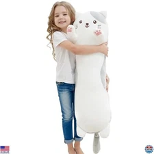 36" Plush Cat Pillow - Soft Cartoon Kitten Stuffed Animal, Perfect Gift for Kids