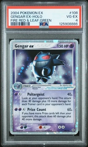 2004 POKEMON EX FIRE RED & LEAF GREEN #108 GENGAR EX-HOLO PSA 4