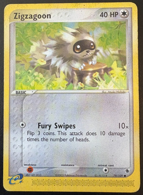 Pokémon TCG Zickzagoon 79/109 EX Rubin & Saphir Regular HP