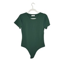 Babaton Aritzia Contour Crew Neck Bodysuit Large Smokey Emerald Green