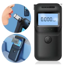 Digital Alcohol Breath Tester LCD Handheld Analyzer with 5 Mouthpieces