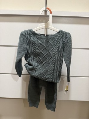 Carter's Just One You Cable Knit Sweater Pants 2-Piece Set Green 9m Ribbed