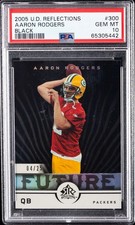 2005 UD REFLECTIONS BLACK #300 AARON RODGERS ROOKIE RC 4/25 PSA 10