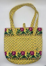 Tinsley Blake Collection Quilted Purse Yellow Pink Flowers Pattern