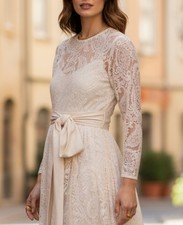 Zimmermann Lyrical Lace Dress Size 1 AU 10/US 6 Maxi Long Sleeve Ivory Cream EUC