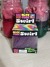 VIRAL Schylling NeeDoh Nice Cube SWIRL Super Solid Squish Multi Color NIB Purple