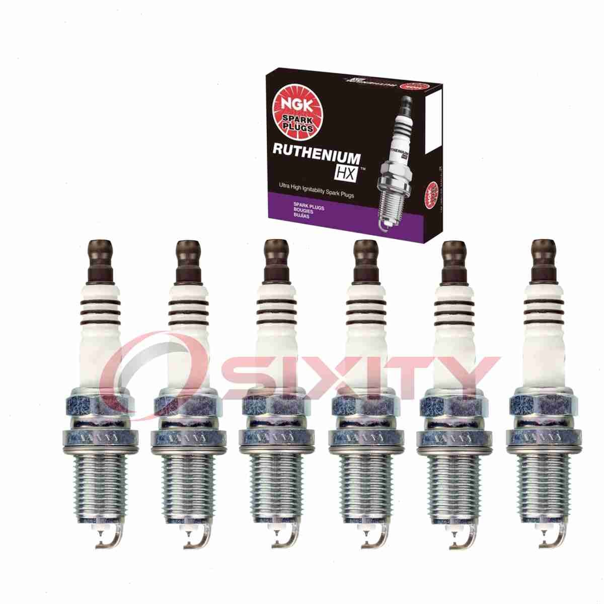 6 pcs NGK Ruthenium HX Spark Plugs for 2001-2006 BMW 325Ci 2.5L L6 - Engine xm