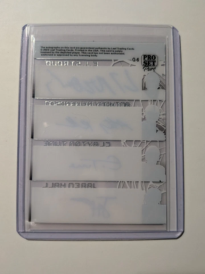 2023 LEAF ROOKIE QUAD SP AUTO C.J. STROUD ANTHONY RICHARDSON TUNE HALL RC # 1/15 - Image 2 of 2