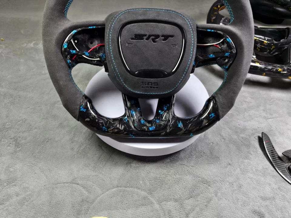 Forged Carbon fiber Steering Wheel Fit Dodge Charger Hellcat Jeep SRT8 2015+ - Image 4 of 4