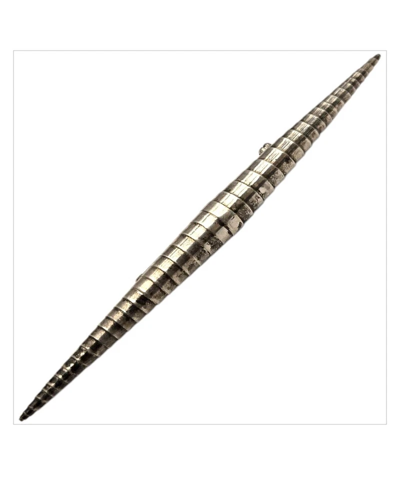 Broche prendedor arquitectónico grande de plata de ley con giro en espiral de los años 40  Foto 3 de 4