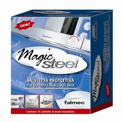 FALMEC magic steel 10 salviette protezione pulizia acciaio tipo clin clin ACC-FA