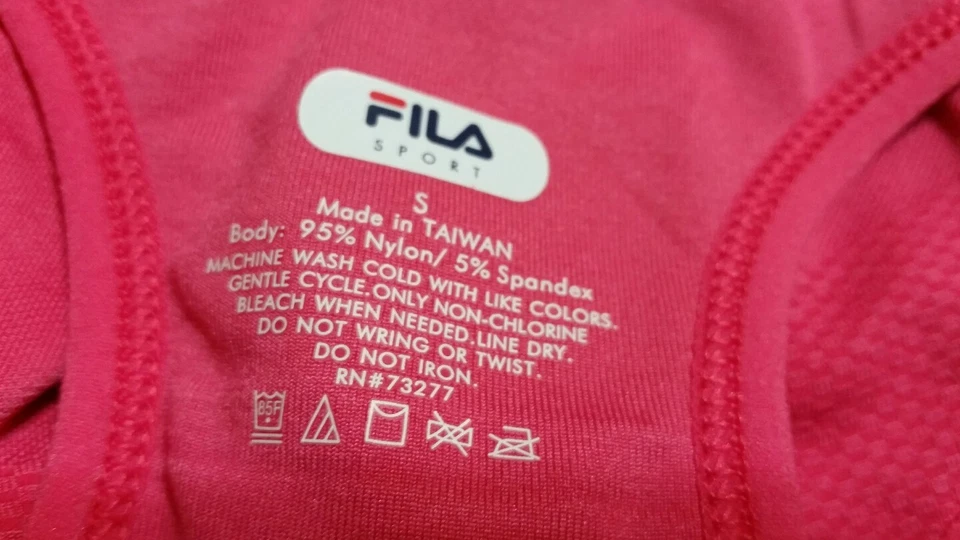 Sujetador deportivo rosa Fila cobertura completa ropa activa sujetador deportivo talla S cómodo Foto 4 de 4