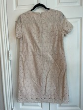 Garnet Hill Womens Shift Dress Size 6 Beige Floral Embroidered Eyelet Organic