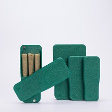 Pre-Rolls Case, Magnetic Cigarette Crush Proof Holder, Glitter Opal Green Large