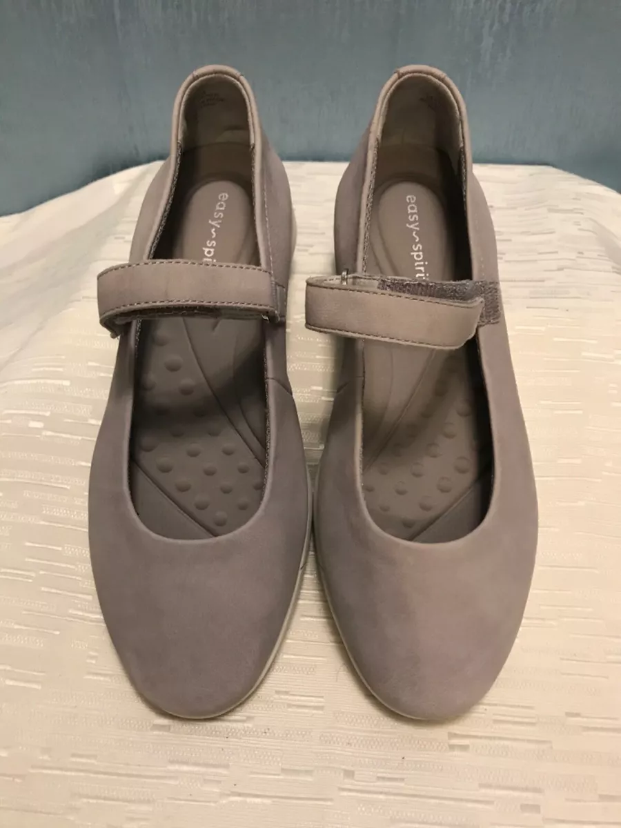 Easy Spirit Womens Cacia Gray Leather Mary Janes Shoes 5 Medium eBay