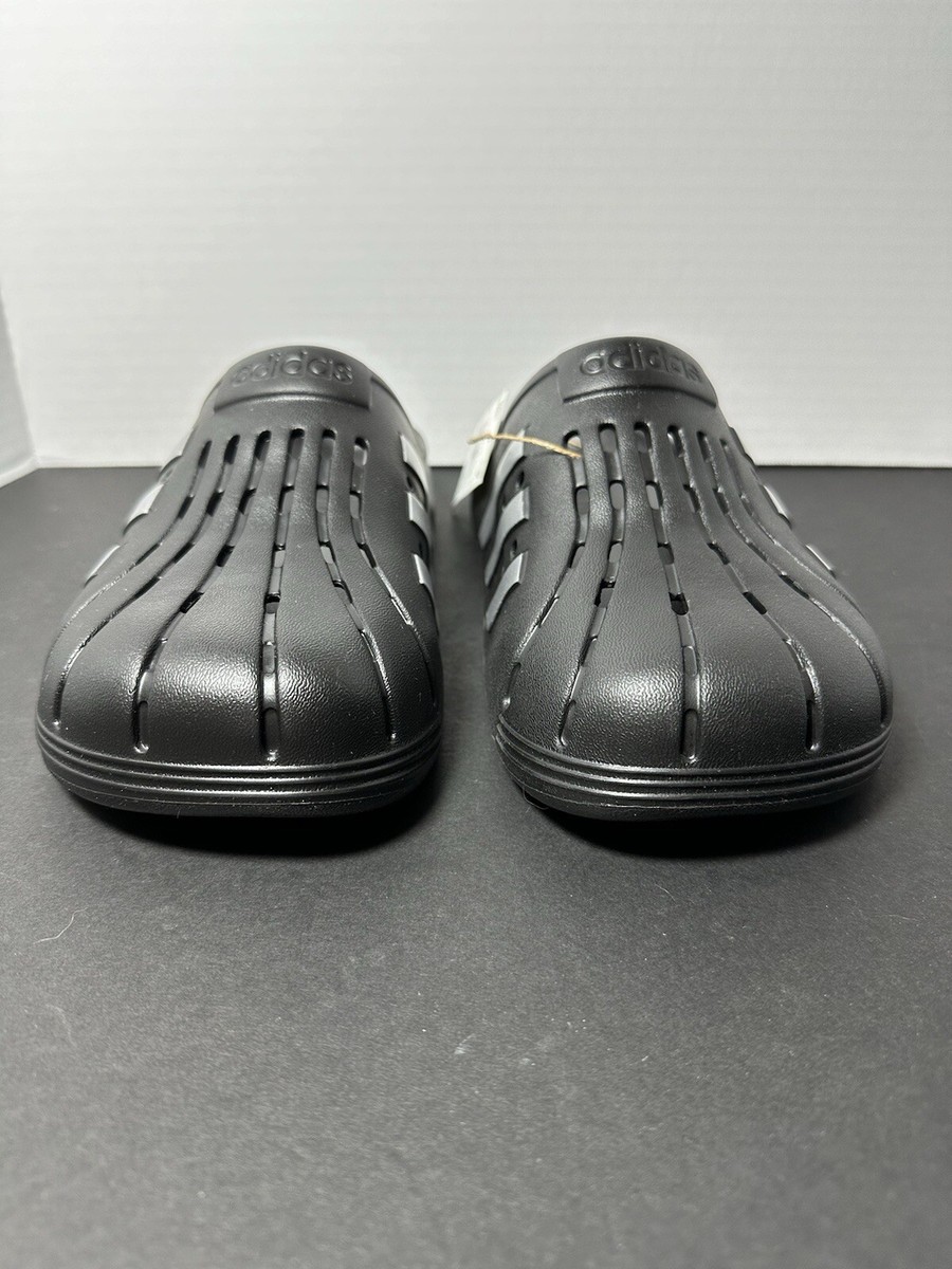 adidas Adilette Clog Black Cloud White Black Slip On Sz 9