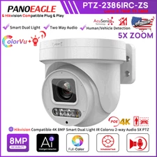 HiK-Compatible 4K PTZ ColorVu IR 5X Zoom IP Camera Dual Light 2-way Audio