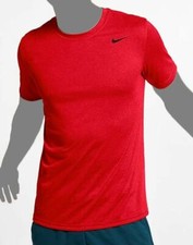  25 Nike Men's Red Short-Sleeve Athletic Crew Neck Logo T-Shirt Size Medium