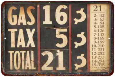 Gas Prices Sign Vintage Look Chic Distressed Petroliana Oil Gas Car 108120020107