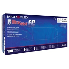 *100-Gloves* Microflex Ultra Sense EC PF Nitrile Small Blue USE-880-S