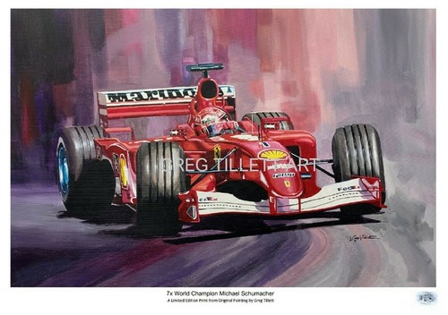 MICHAEL SCHUMACHER Limited Edition Formel 1 F1 Print by Greg Tillett Size - Bild 2 von 6