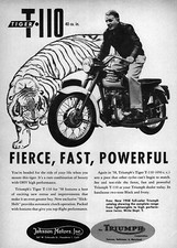 1958 Triumph Tiger Super Sports T-110 Motorcycle Original Ad 