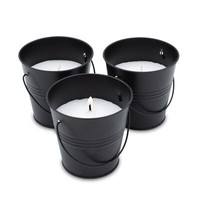 Citronella Duftkerze Im Metall Eimer 10Cm - 3Er Set - Zitronen Duft Aroma Kerze