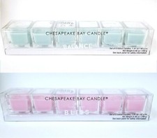 NEW SET OF 6 CHESAPEAKE BAY PINK,MINT SCENTED VOTIVE CANDLES  BALANCE OR BLISS