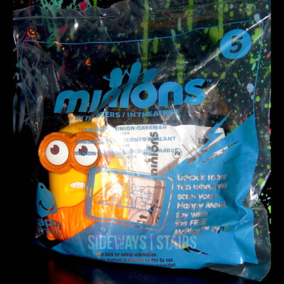 CAVEMAN MINION McDonalds Happy Meal toy wtf bad mouth cussing Despicable Me RARE