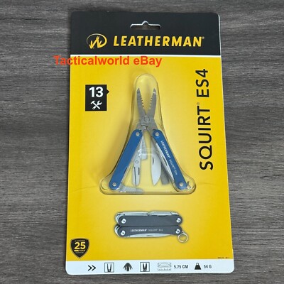 Leatherman Squirt ES4 Blue multitool SEALED in a shell.