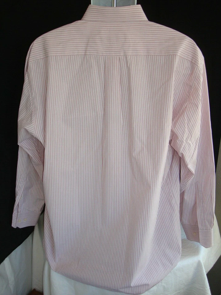 JHANES BARNES ROSA/MALVA RAYAS 100% ALGODÓN BOTÓN FT. CAMISA DE VESTIR 17.5/34-35 Foto 4 de 4