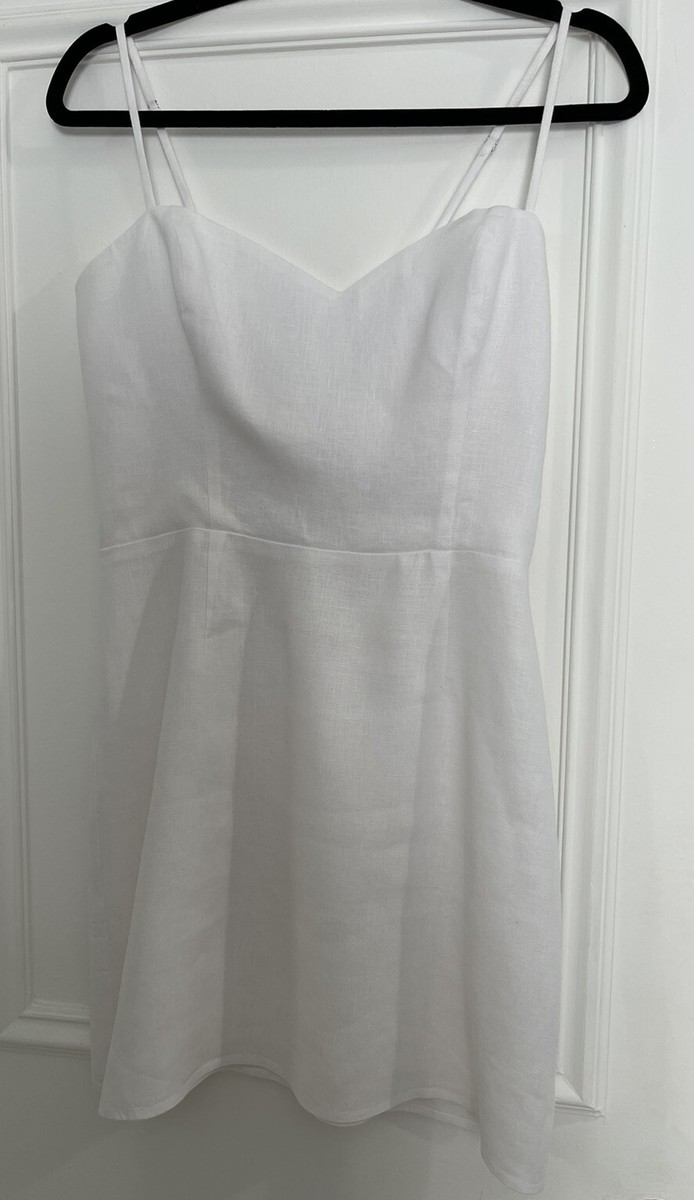 Reformation Roarke White Linen Dress size 8 sold out