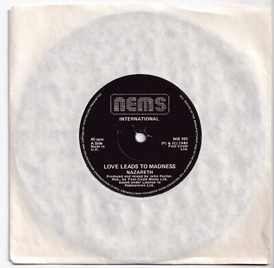 (nS189) Nazareth, Love Leads To Madness - 1982 - 7'' vinyl