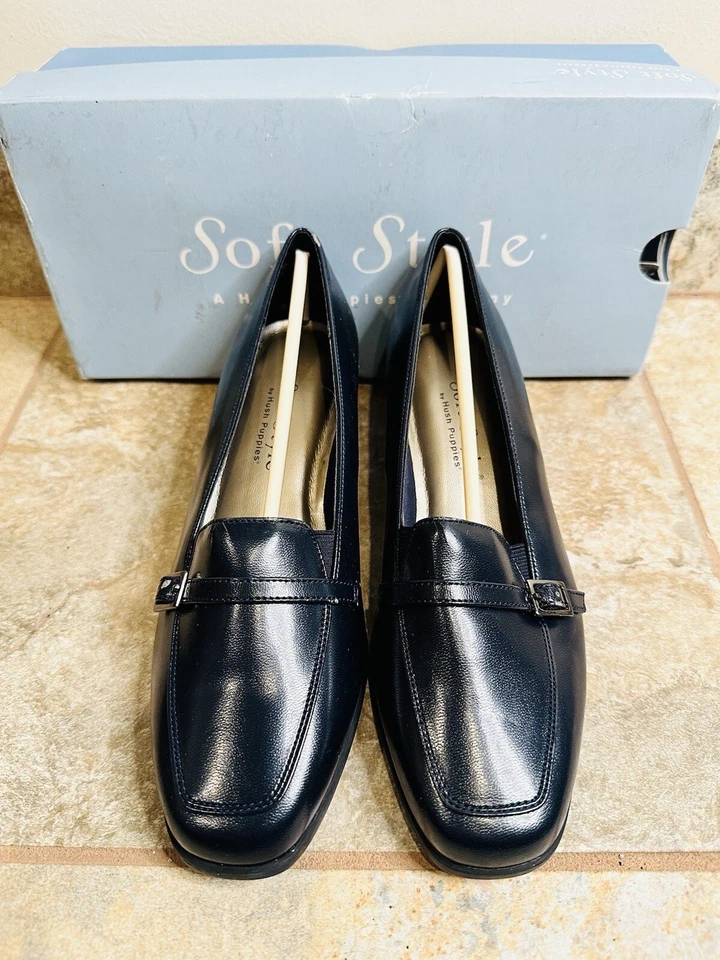 Estilo suave | Zapatos planos de cuero azul marino deslizantes para mujer talla 6 M | ¡NUEVOS! ✨💖 Foto 3 de 4