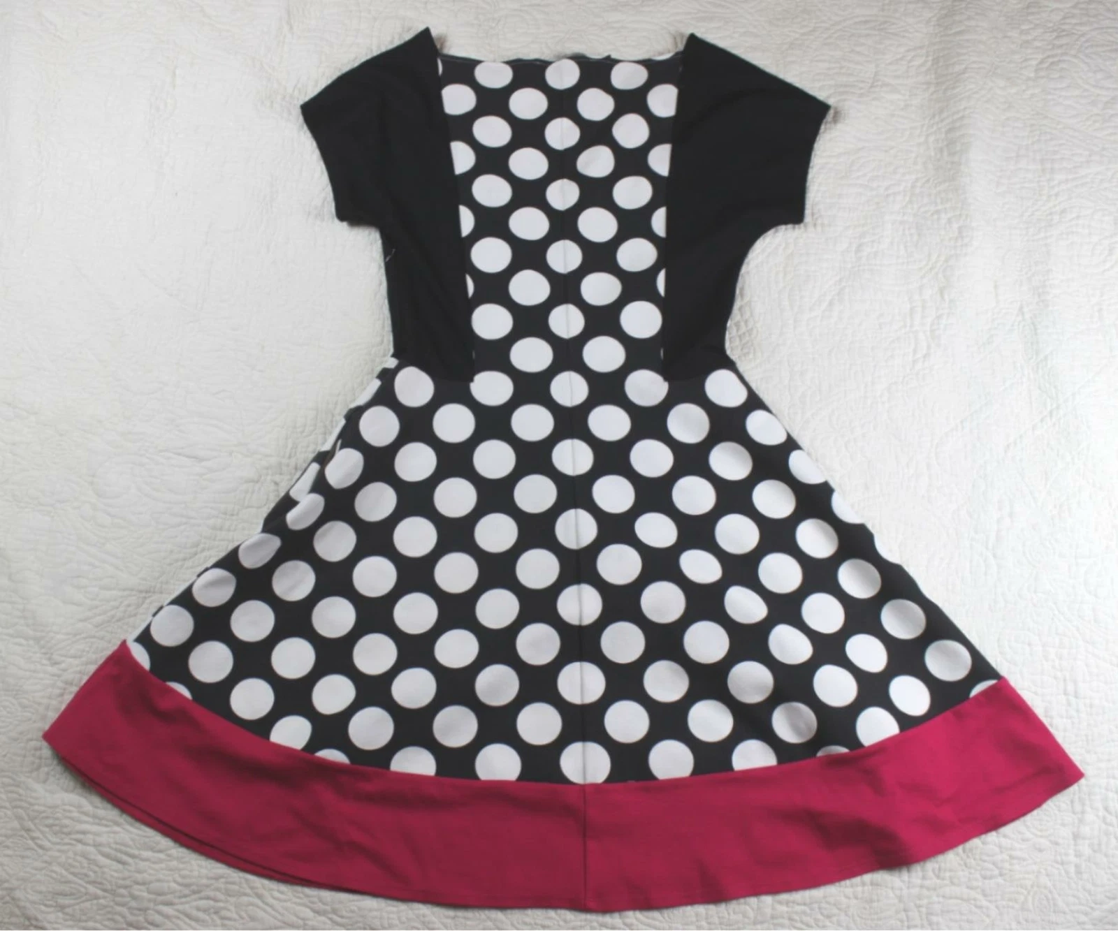 Abito Love Moschino a pois colorblock taglia 6 nero bianco w2